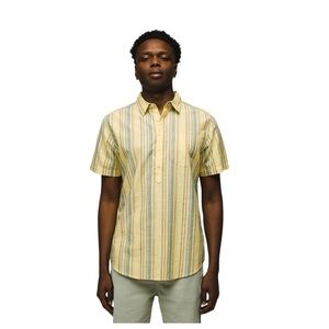PRANA Groveland Popover Striped Yellow and blue Men's Shirt